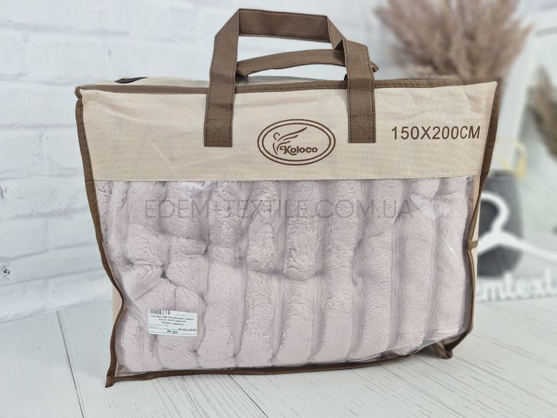 Плед Велсофт смужка Королівський Шарпей Koloco, Пудровий, 150х200