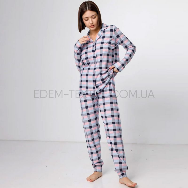 Фото Стильна Жіноча піжама в клітинку Nicoletta 96518