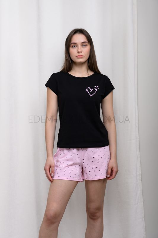 Фото Бавовняна піжама футболка з шортами Love 1792