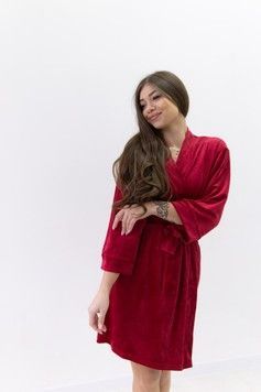 Фото Халат женский плюш велюр на запах 008/21