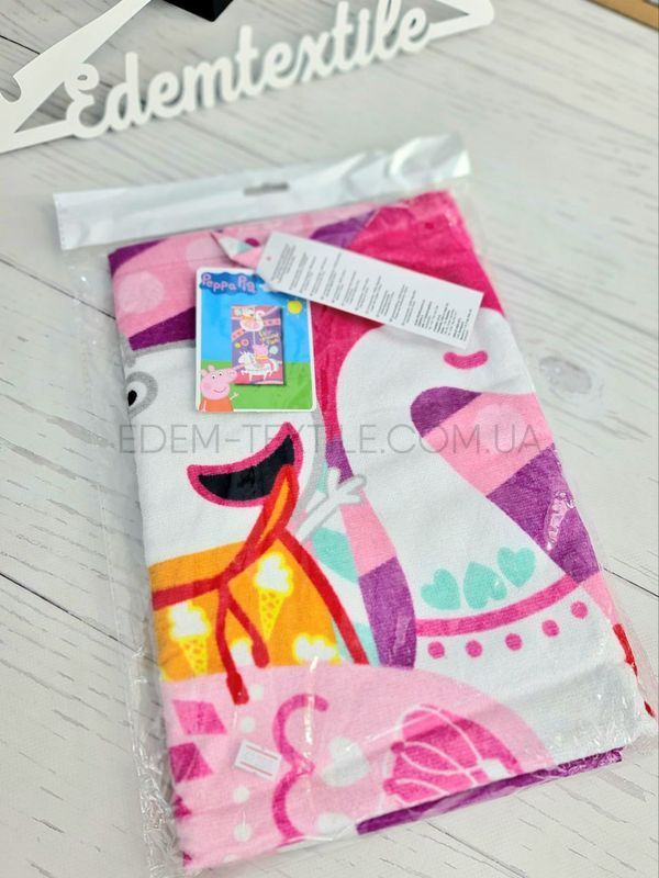 Фото Яркое пляжное полотенце Свинка Пеппа Peppa Pig