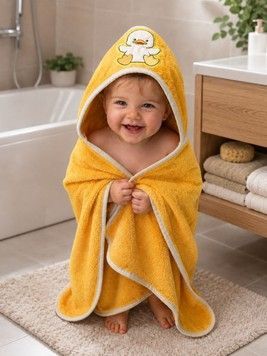 Фото Рушник махровий для купання малюка Курча