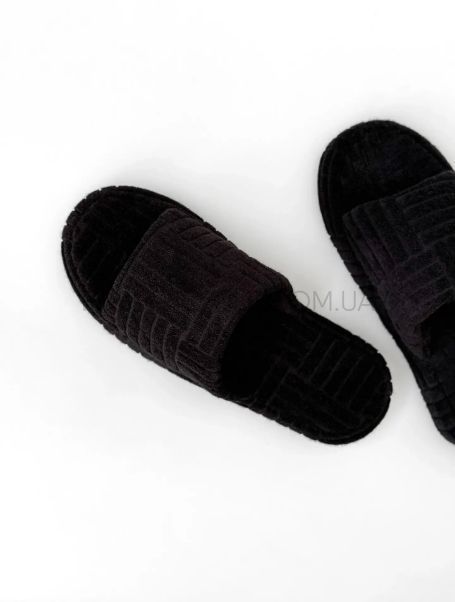 Фото Тапочки відкриті махрові на платформі Twins