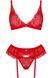 Комплект нижнего белья Obsessive Chilisa set, Красный, XS/S