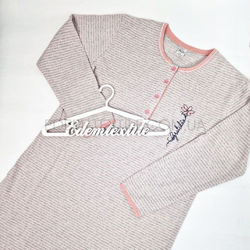 Теплая ночнушка с длинным рукавом Miss Moda, Розовый, L