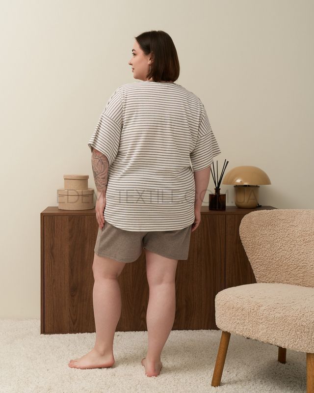 Фото Комплект для дому Plus Size із шортами 45601