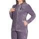 Женский велюровый костюм с капюшоном 30298, Лавандовый, 2XL