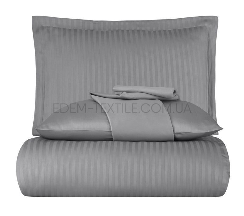 Фото Сатиновый комплект белья Stripe Zeron Gri