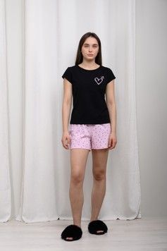 Фото Бавовняна піжама футболка з шортами Love 1792