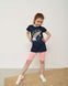 Комплект для девочки с шортами Радуга Rainbow, Синий, Рост 110-116 (5-6 лет)