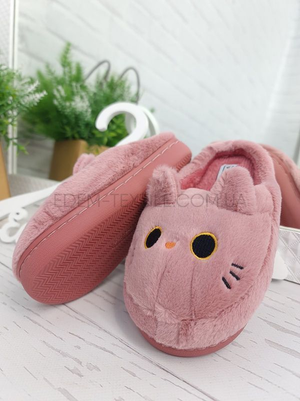 Фото Детские тапочки с ушками для девочки Котенок