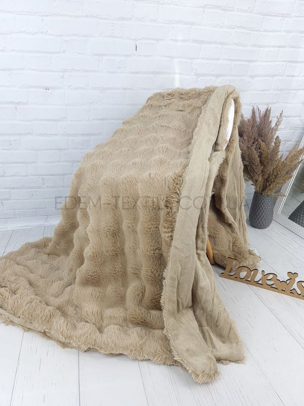 Плюшеве тепле покривало Королівський Кролик, Капучіно, 200х230