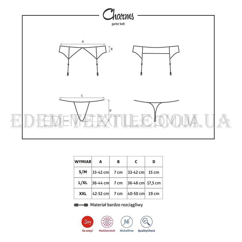 Фото Пояс для панчох Obsessive Charms Garter Belt білий