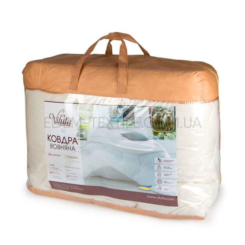 Шерстяное стеганое одеяло Viluta Comfort, Кремовый, 170х205