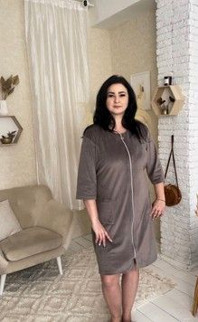 Фото Жіночий халат на блискавці з поясом Tomikо 707