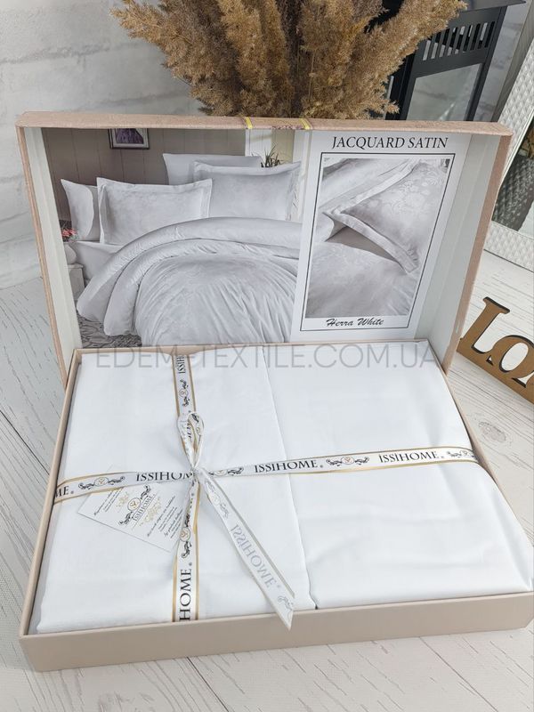 Фото Постельное Белье Jacquard Satin Herra White
