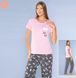 Піжама футболка та штани Sweet Cherry 6725, Рожевий, L