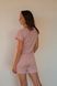 Хлопковая пижама в рубчик с шортами Сердечки, Розовый, M