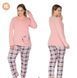 Женская пижама Кофта Штаны Rubina 4665 Батал, Розовый, 2XL