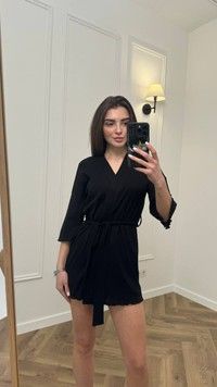 Фото Легкий короткий халат для девушек 232/24
