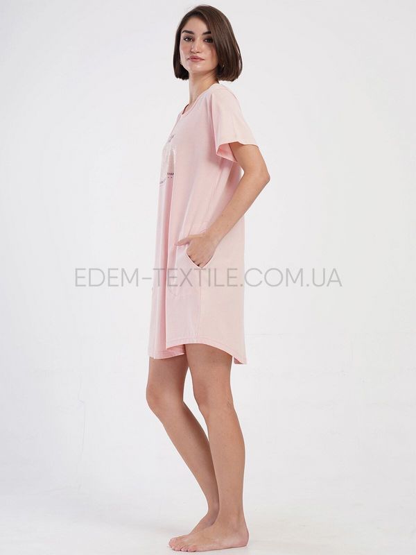 Туніка з коротким рукавом для дому 405349, Персиковий, 4XL