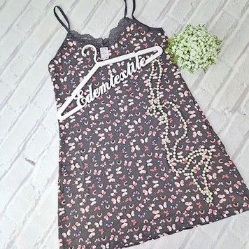 Летняя женская ночнушка Бабочки и Радуга HNX, Серый, 5XL