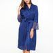 Халат атласный с кружевом 4100 Julia Ulich, Синий, 4XL