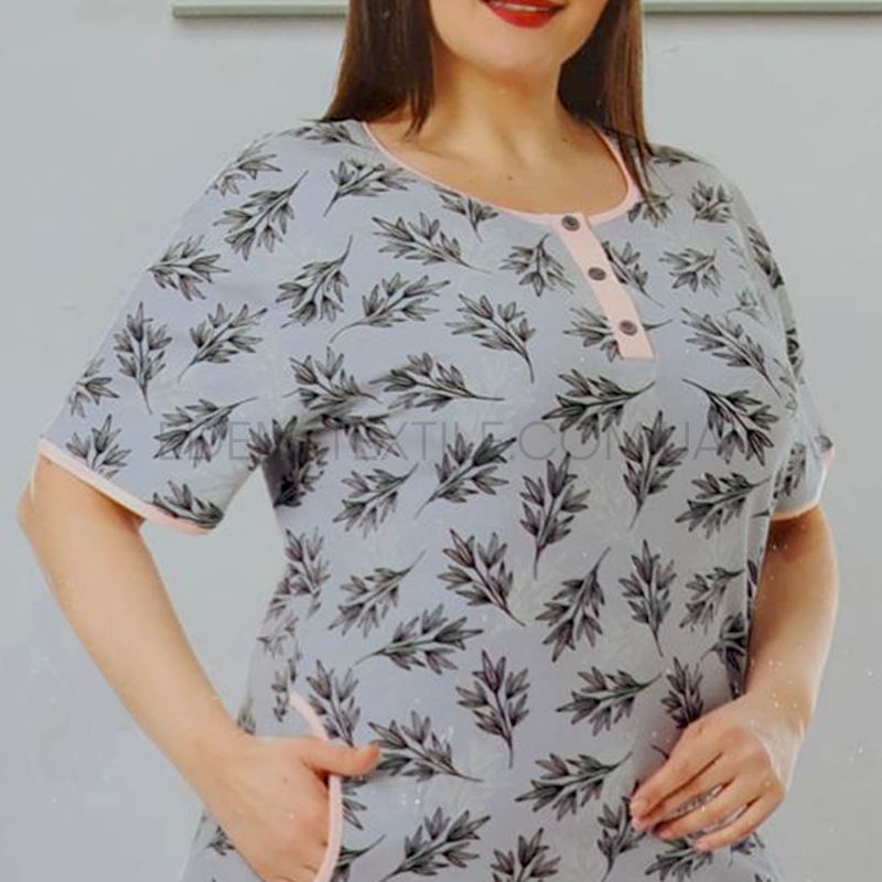 Нічна сорочка з кишенями Bella Secret 9001, Сірий, 3XL