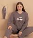 Жіноча піжама Кофта та Штани Хмаринки Fawn 1108, Какао, 2XL