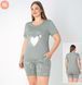 Піжама футболка з шортами plus size 7385, Ментоловий, 3XL