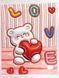 Дитячий велюровий плед рукавичка Ведмедик Love, Пудровий, 110х140