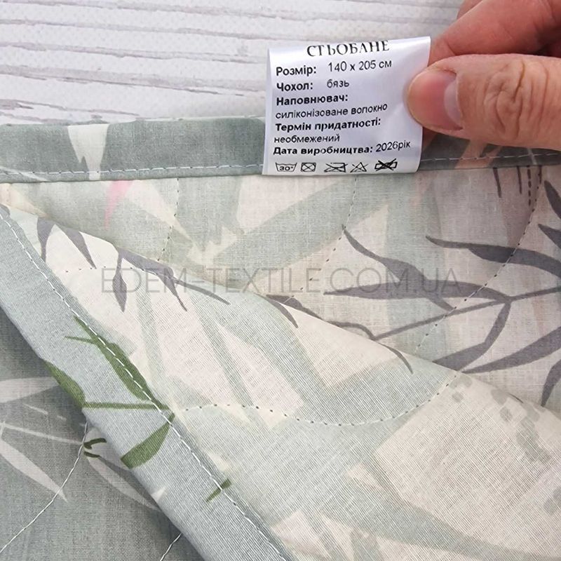 Фото Бавовняне стьобане покривало на ліжко Листочки