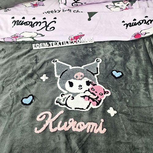 Фото Велюровая теплая постель для девочки Kuromi