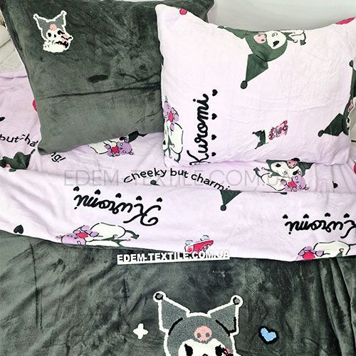 Фото Велюровая теплая постель для девочки Kuromi