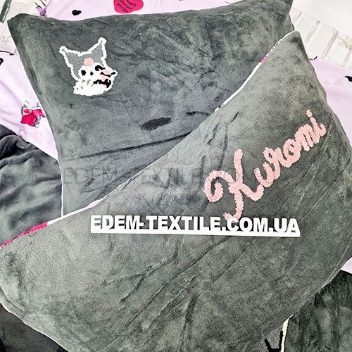 Фото Велюровая теплая постель для девочки Kuromi