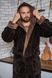 Теплый халат для полных мужчин с капюшоном 4003, Коричневый, 6XL
