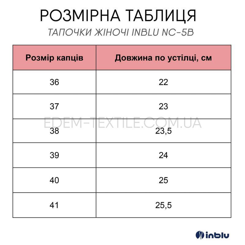 Фото Женские домашние тапочки Пантолеты Inblu NC-5B