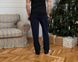 Мужские пижамные брюки трикотаж Plus size 2503, Темно-синий, 5XL