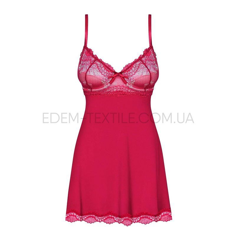 Бебі дол зі стрінгами Obsessive Rosalyne babydoll, Червоний, S/M