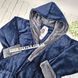 Чоловічий довгий халат з капюшоном Велсофт 302, Темно-синій, 3XL