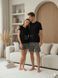Чоловічий комплект із шортами Family look 93570, Чорний, M