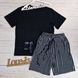 Чоловічий комплект із шортами Family look 93570, Чорний, M