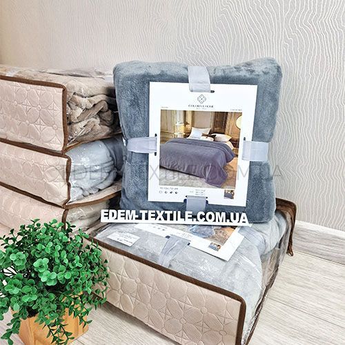 Плед Велсофт для спальні Colorful Home 006, Темно-сірий, 150х200