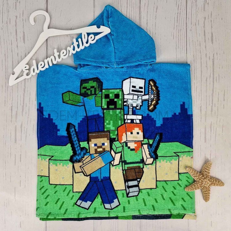 Фото Пончо для мальчика принт Майнкрафт Minecraft