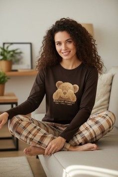 Фото Женская пижама с Мишкой кофта и штаны 96933