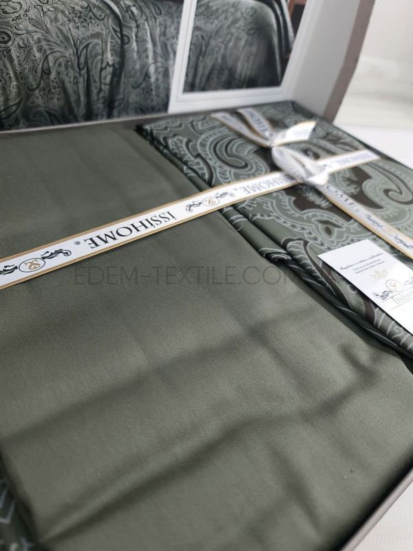 Фото Красива Постільна білизна сатин Reagen Dark Green