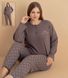 Піжама з брюками для повних жінок Бантики 1102, Какао, 2XL