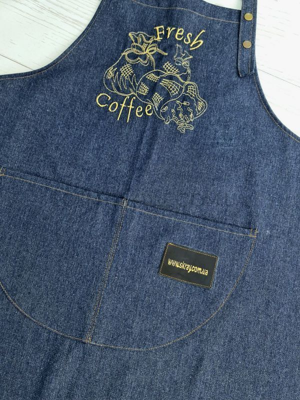 Фото Фартук для кухни с вышивкой Fresh Coffee