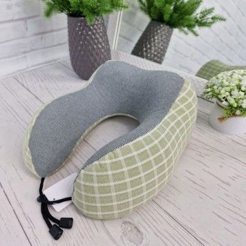 Фото Подушка для шеи Memory foam Клетка 1327