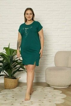 Туніка для дому та сну великого розміру 84355, Смарагдовий, 3XL